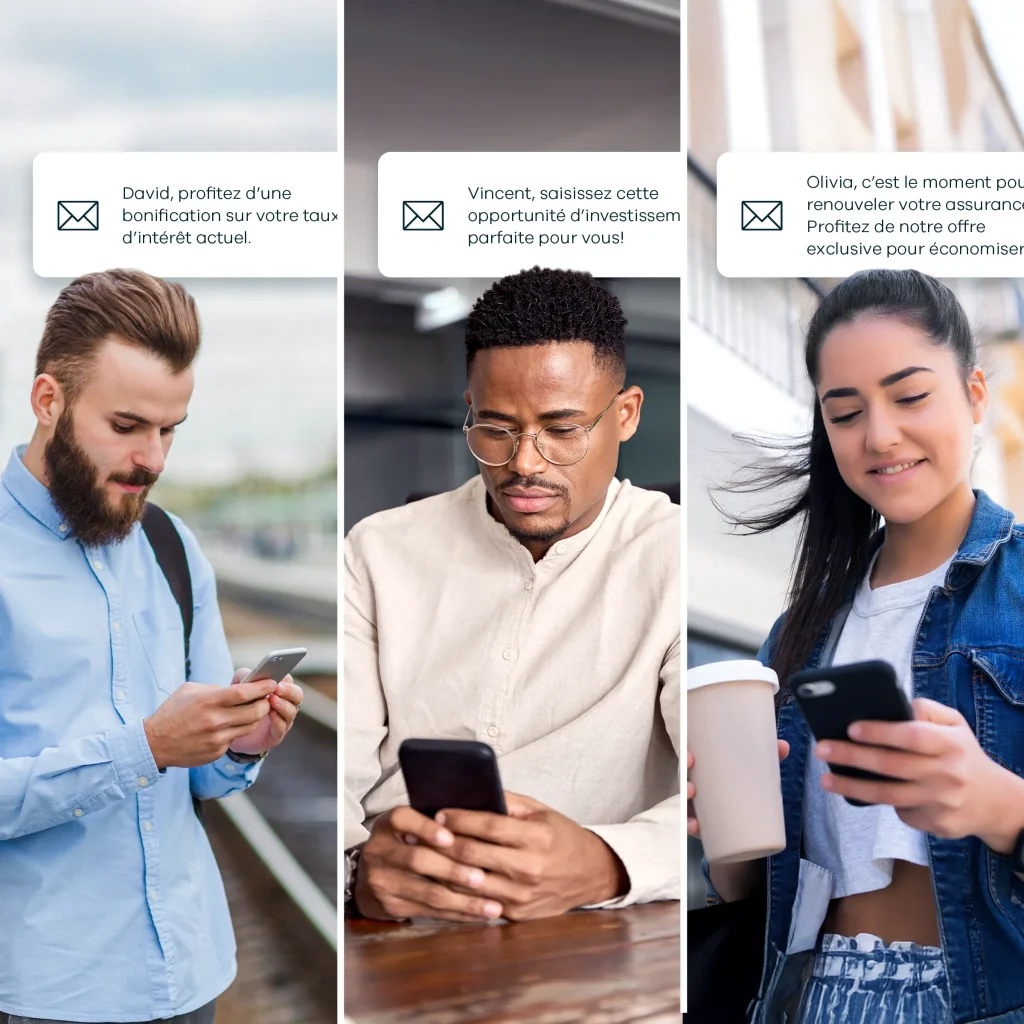 Nouveaux courriels pour différents clients