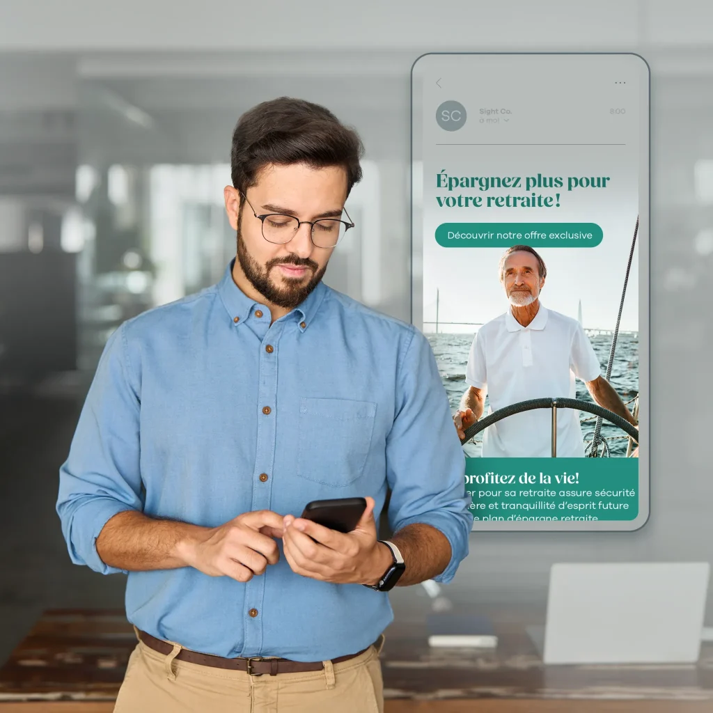 Homme sur son téléphone