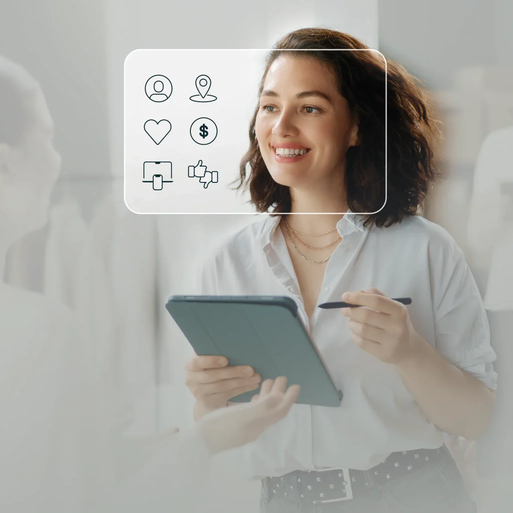 Employée prête à offrir un service