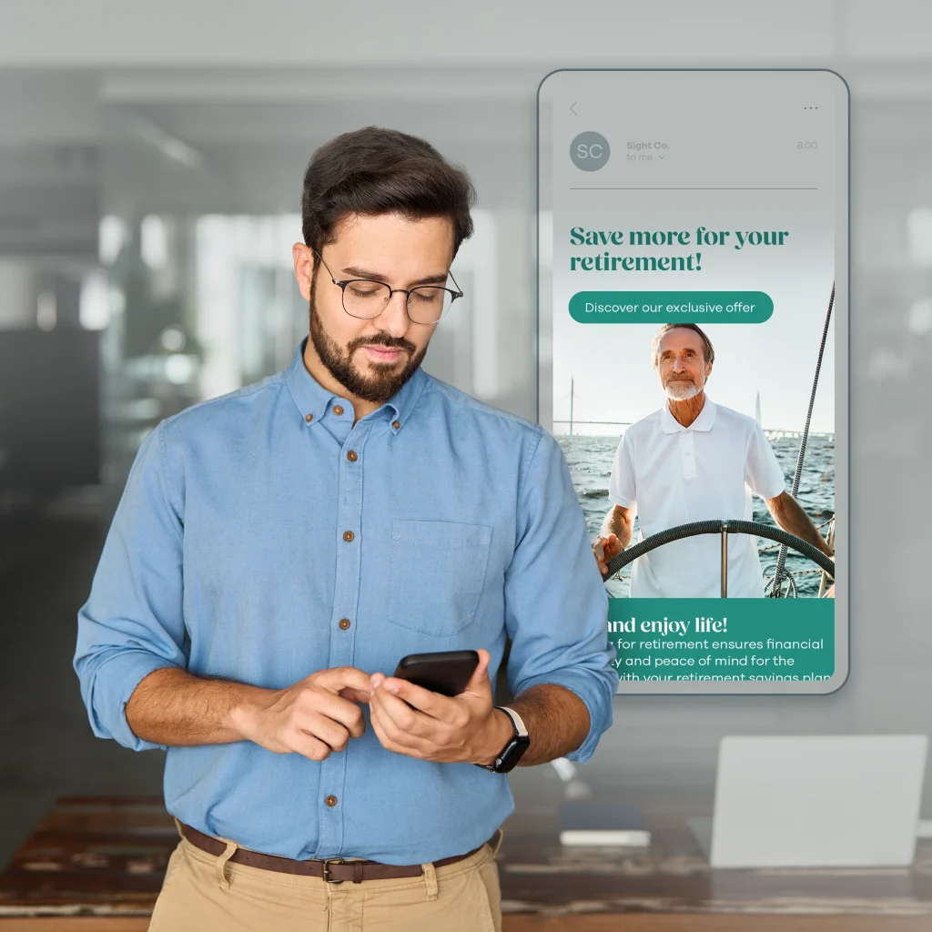 Man receiving finance notification