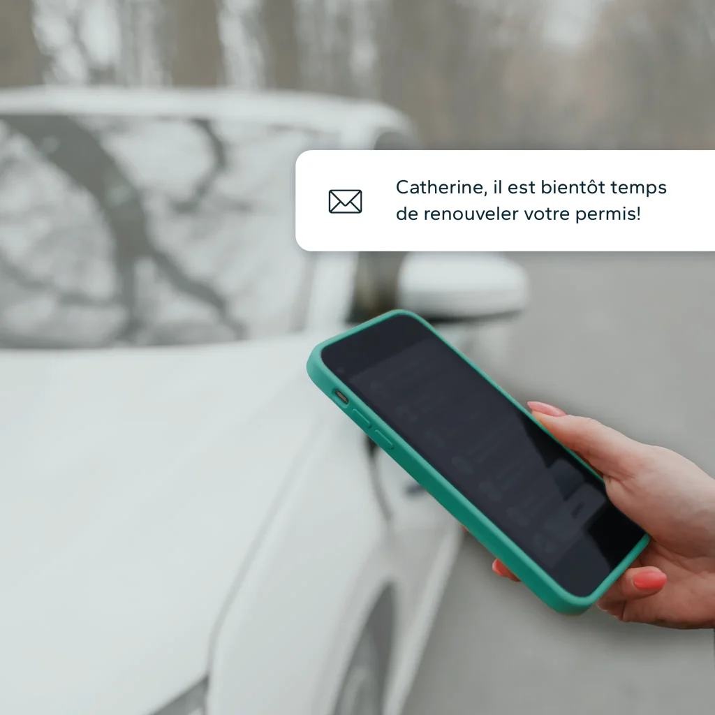 Notification pour renouveler un permis